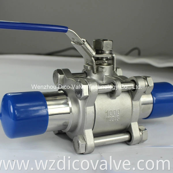 Wenzhou CF8/CF8M/CF3M END de soldadura a tope con válvula de bola de 3 piezas de tubería extendida